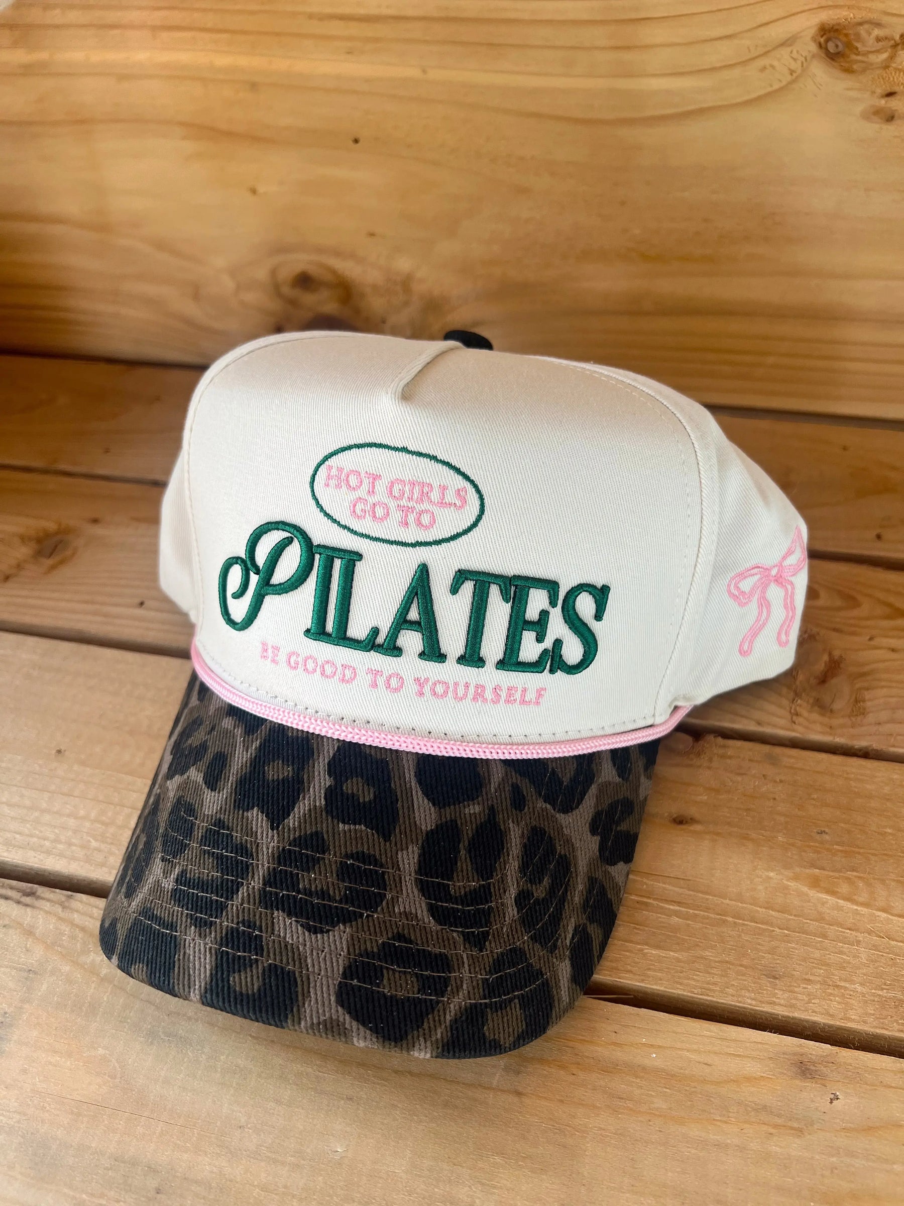Hot Girls go to Pilates - Leopard Vintage Hat by KenzKustomz, Southern lifestyle apparel detail photo 3