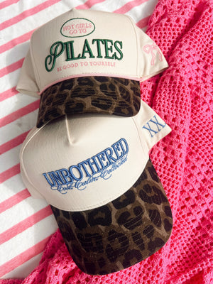 Hot Girls go to Pilates - Leopard Vintage Hat by KenzKustomz, Southern lifestyle apparel detail photo 4