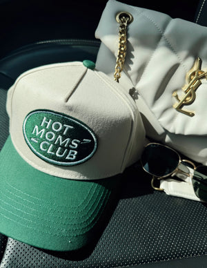 Hot Moms Club - Green Vintage Trucker Hat by KenzKustomz, Southern lifestyle apparel detail photo 3