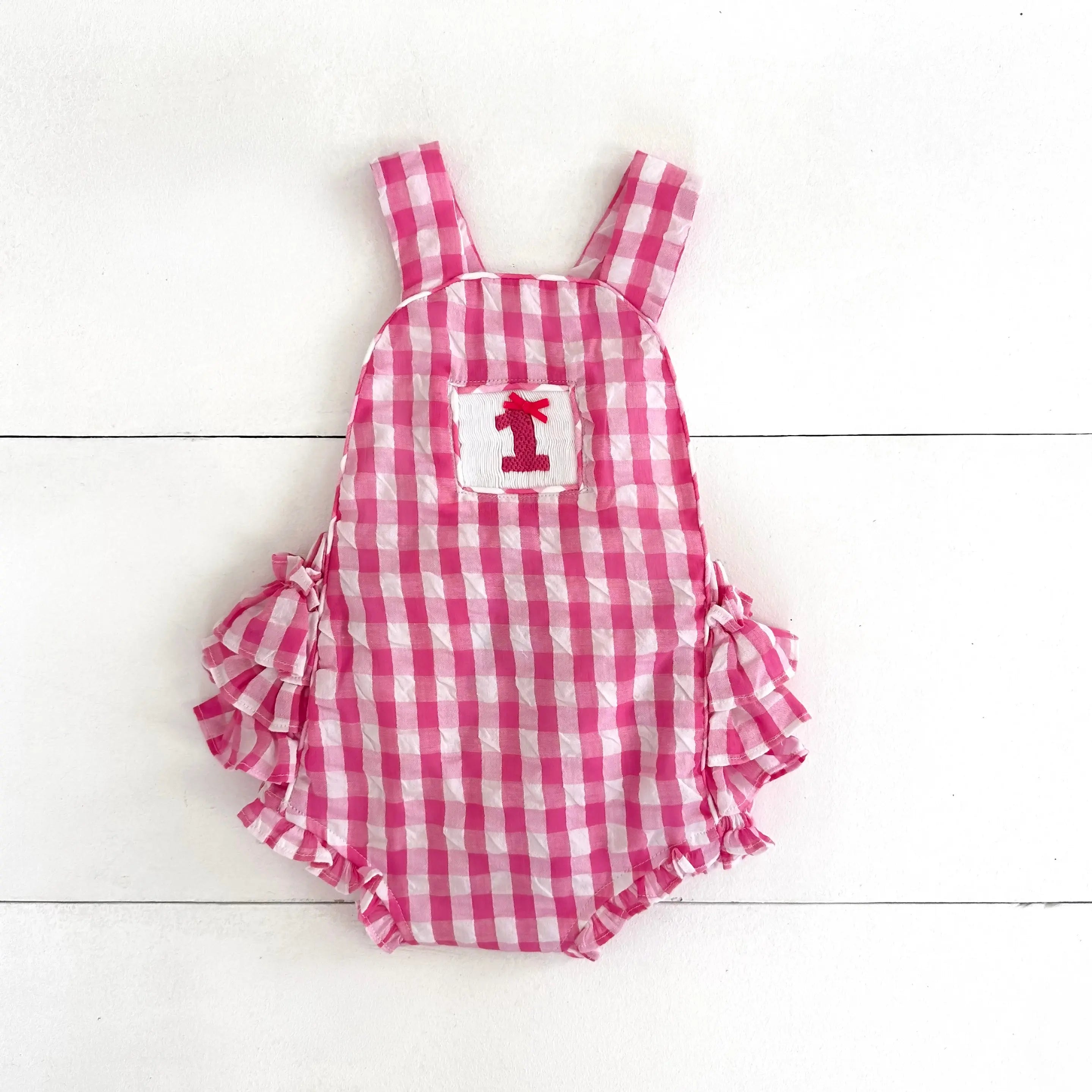 Hot Pink First Birthday Bubble by Seven Lantern Lane, children's boutique clothing main product photo