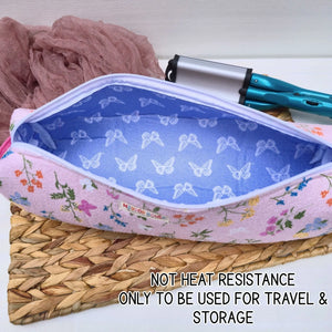 Hot Tool Storage Bag, Floral Boxy Zipper Pouch, Hair Tool Travel Case, Curling Iron Storage, Blow Dryer Organizer by Maypop House Designs, natural skincare detail photo 5