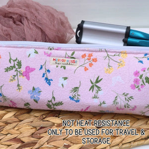 Hot Tool Storage Bag, Floral Boxy Zipper Pouch, Hair Tool Travel Case, Curling Iron Storage, Blow Dryer Organizer by Maypop House Designs, natural skincare detail photo 6