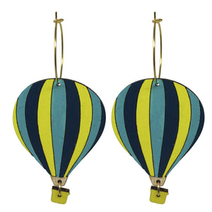 Hot Air Balloon Earrings hand painted on lightweight wood by LE CHIC MIAMI