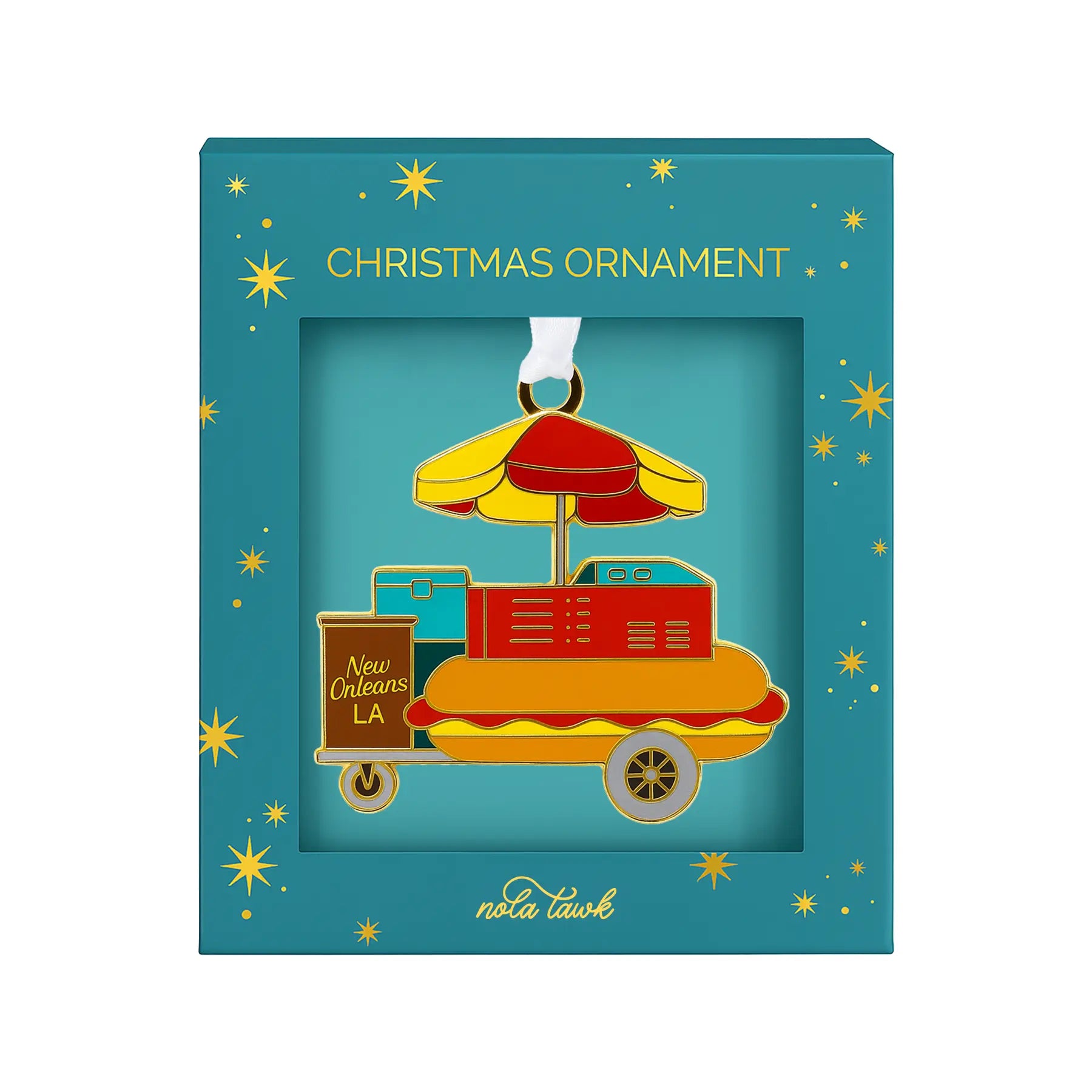 Hotdog Cart Enamel Ornament by Nola Tawk, Southern home decor detail photo 2