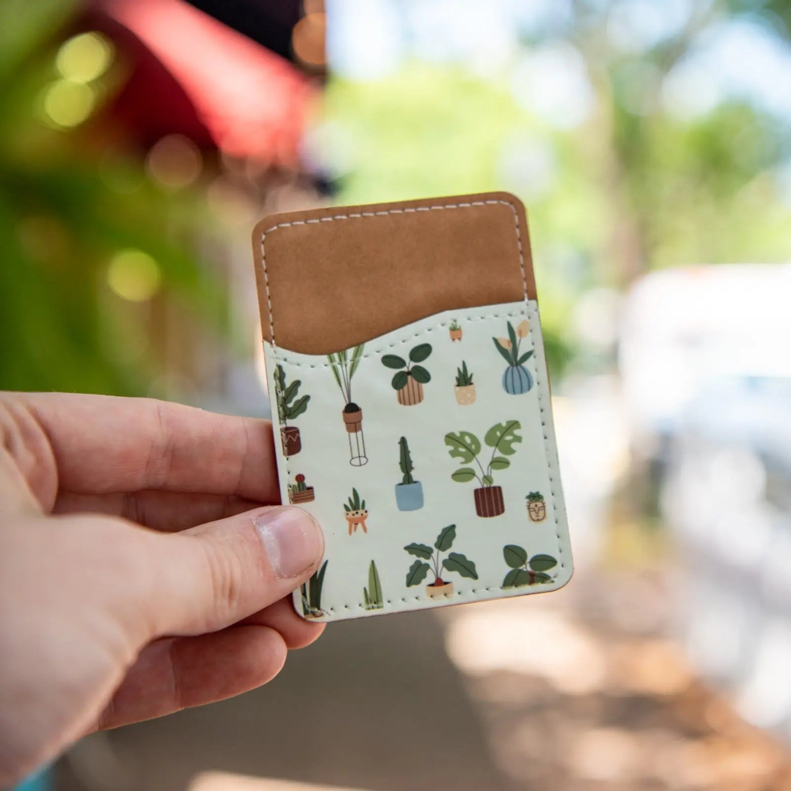 Houseplant Pattern - Phone Wallet by Still Magnolia, handmade leather goods main product photo