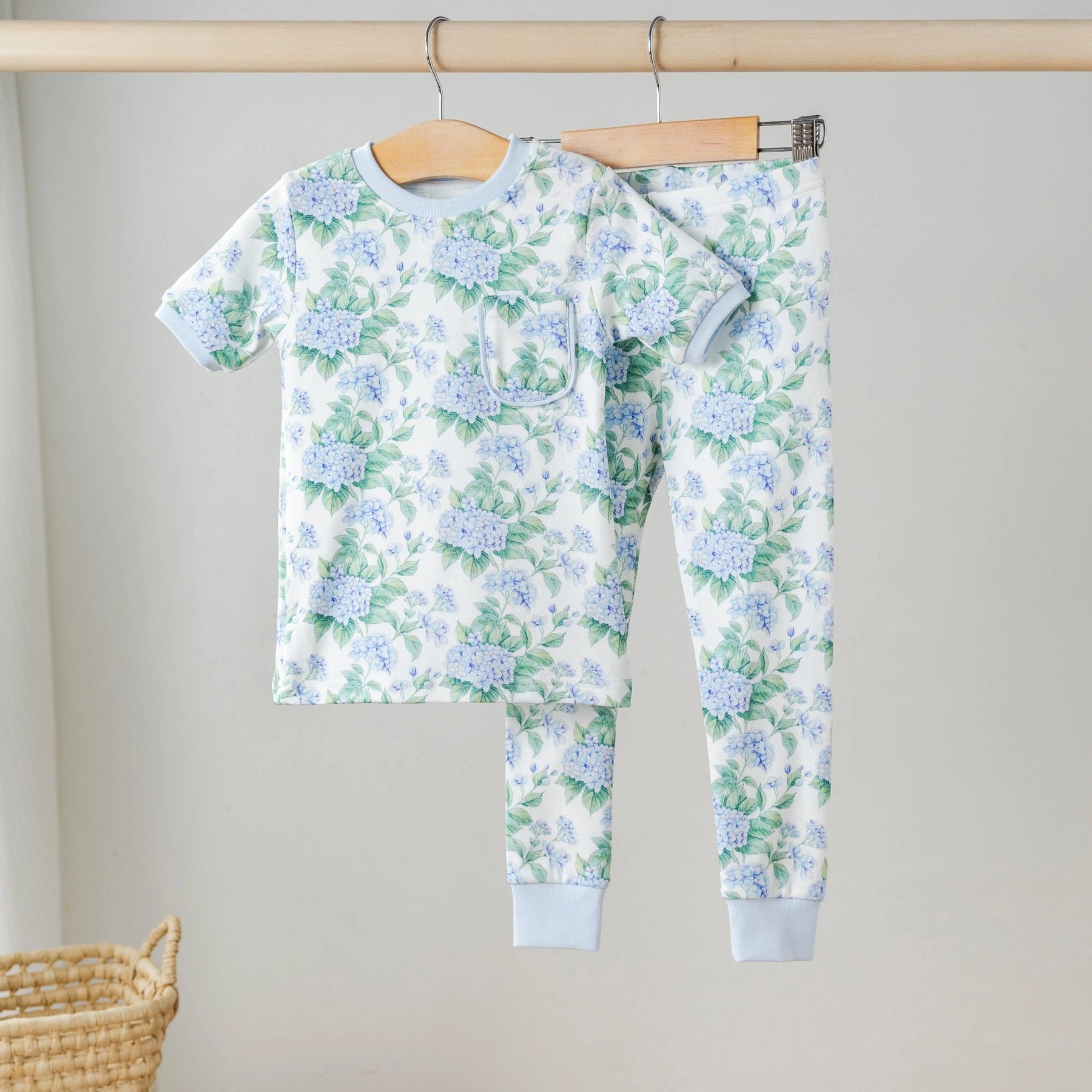 Hydrangea Heaven Organic Cotton Pajama Set by Nola Tawk, Southern food gift main product photo
