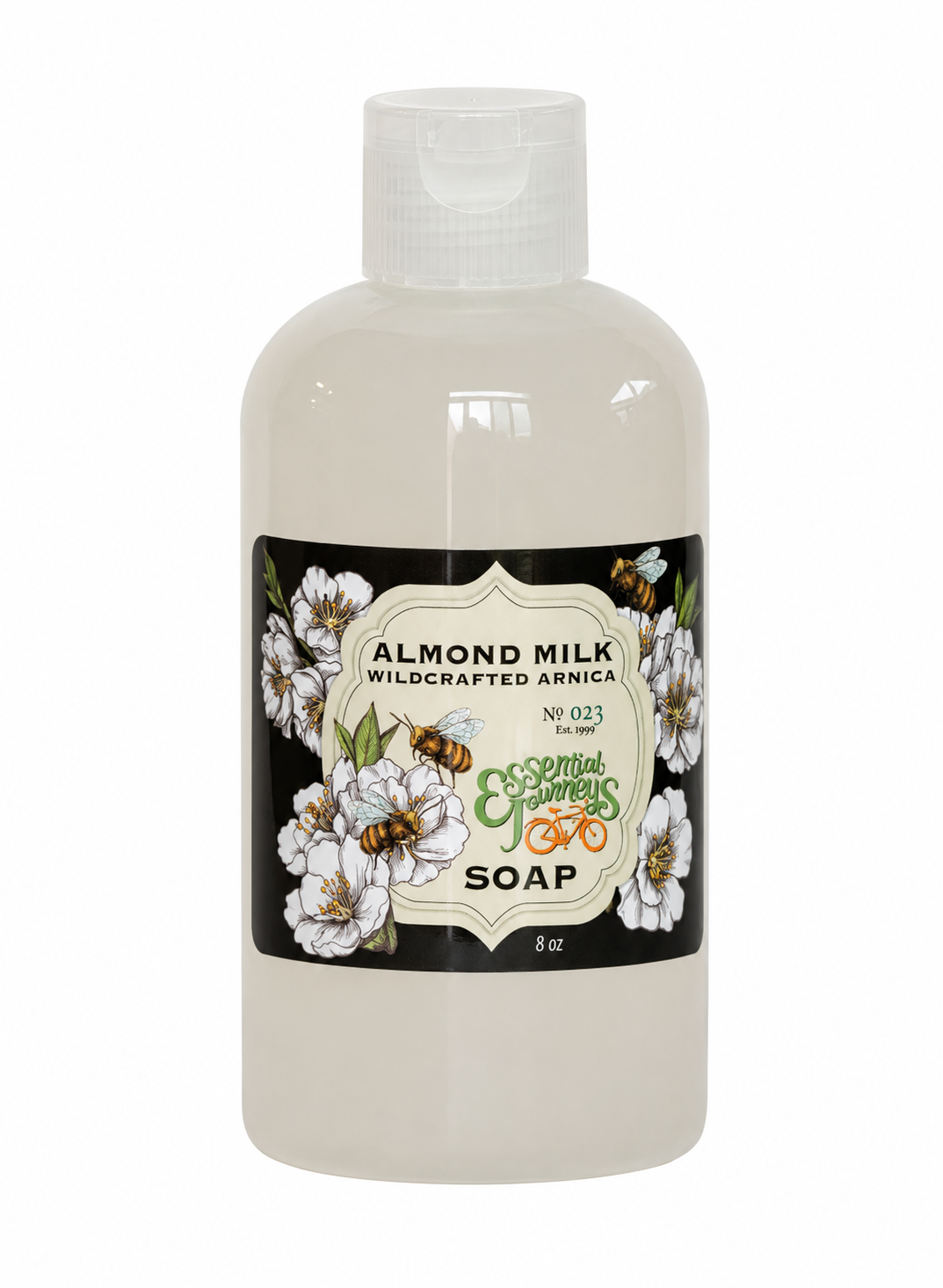 ALMOND MILK with WILDCRAFTED ARNICA Liquid Hand & Body Soap 8 oz. by Essential Journeys