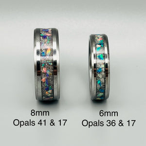 The Taz Opal and Ash Memorial Ring by Cotton Street Art Company, handmade jewelry detail photo 12