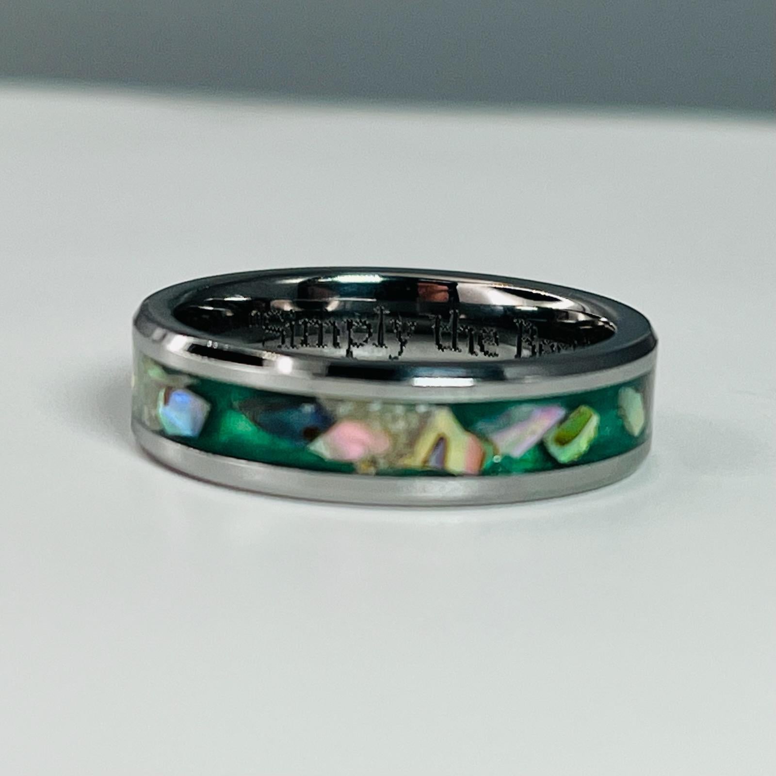 The Abalone & Ashes Memorial Ring by Cotton Street Art Company, handmade jewelry detail photo 6