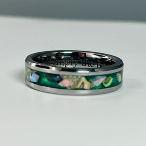 The Abalone & Ashes Memorial Ring by Cotton Street Art Company, handmade jewelry detail photo 6