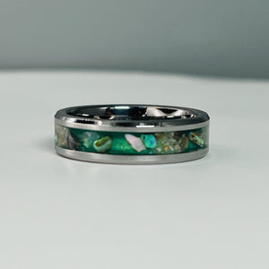 The Abalone & Ashes Memorial Ring by Cotton Street Art Company, handmade jewelry detail photo 5