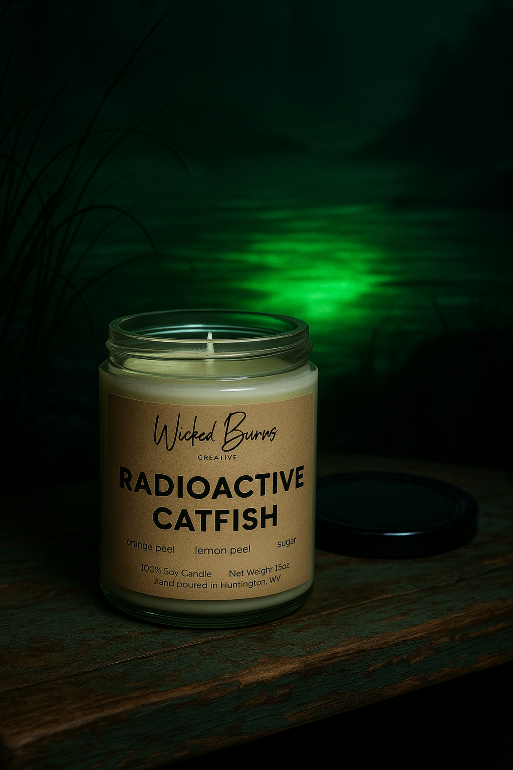 Radioactive Catfish citrus peach sugar soy candle