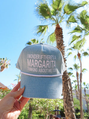 I Wonder If There's A Margarita Thinking About Me Too - Denim Hat by KenzKustomz — product view 1