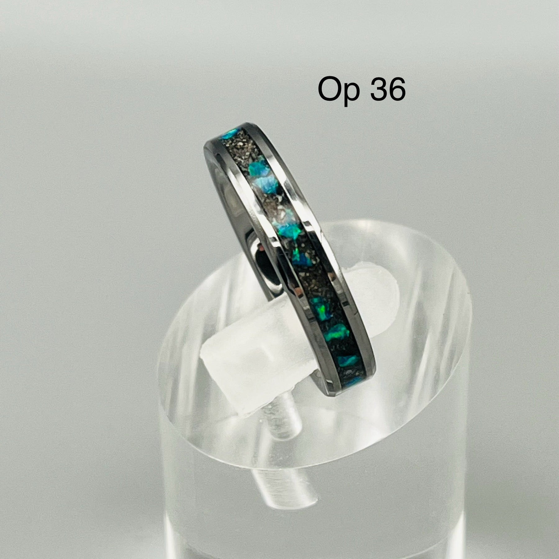 The Taz Opal and Ash Memorial Ring by Cotton Street Art Company, handmade jewelry detail photo 11