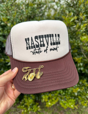 Nashville Tan/ Brown Trucker detail view by Southern Bliss Company