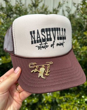 Nashville Tan/ Brown Trucker detail view by Southern Bliss Company