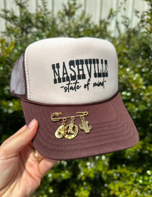 Nashville Tan/ Brown Trucker detail view by Southern Bliss Company