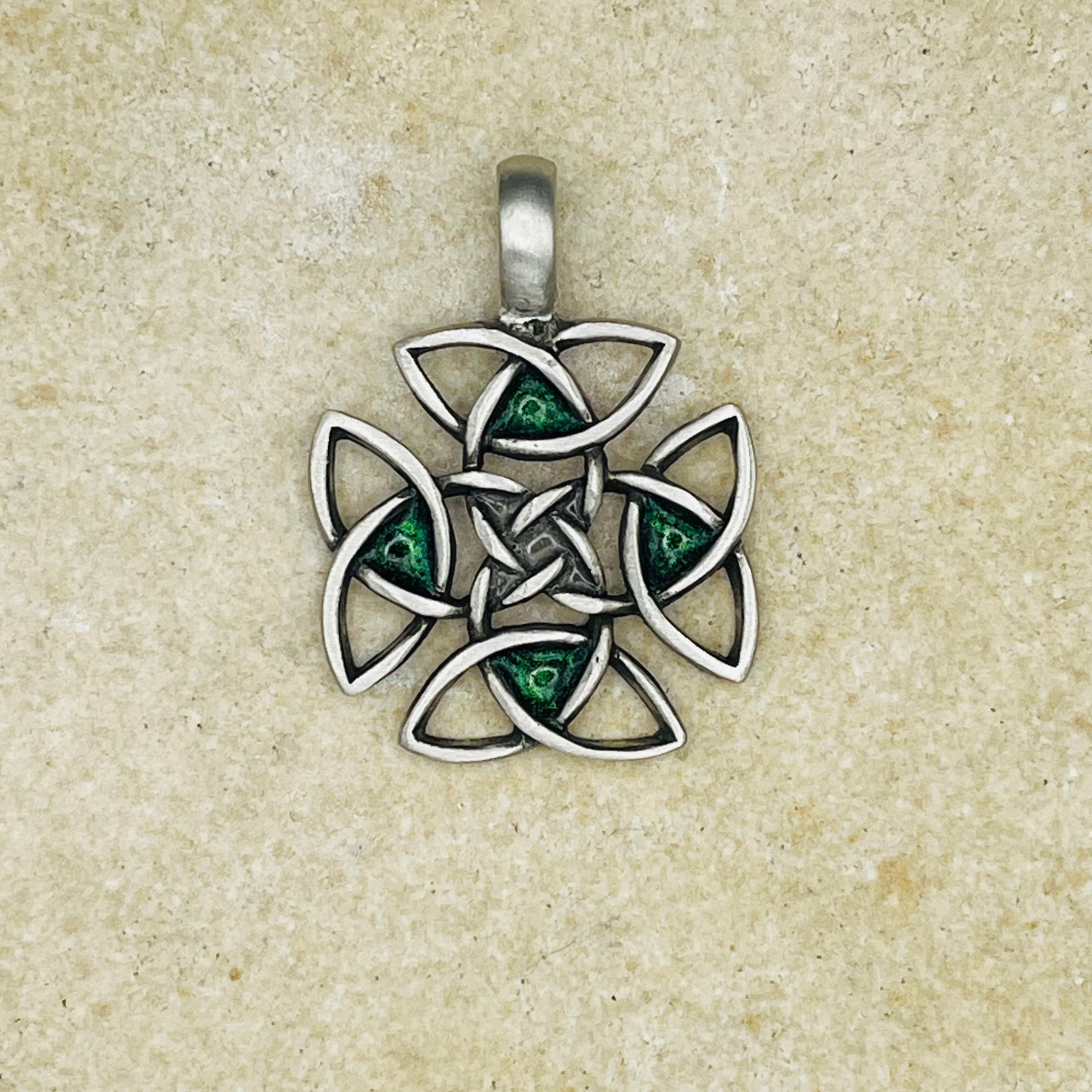 Celtic Memory Knot - Antiqued Pewter Memorial Pendant by Cotton Street Art Company, handmade jewelry detail photo 6