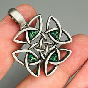 Celtic Memory Knot - Antiqued Pewter Memorial Pendant by Cotton Street Art Company, handmade jewelry detail photo 3