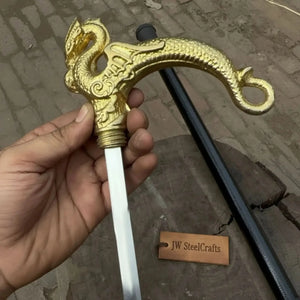 Handmade Pirate Officer Sword with Ornate Dragon Handle by JW SteelCrafts