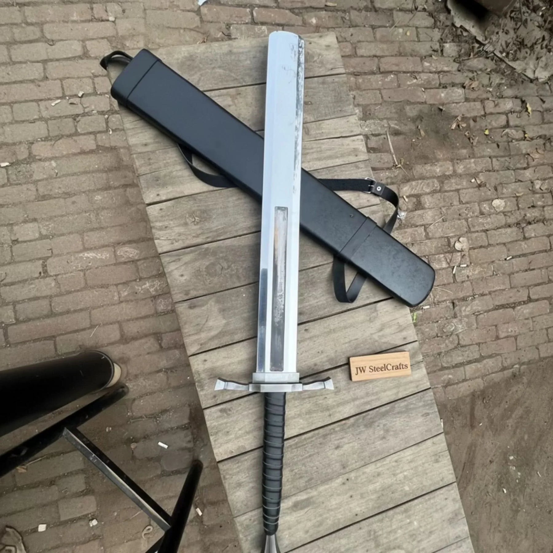 Dragon Slayer Inspired Greatsword Replica 37- 40”+ Slab Blade Berserk Anime Cosplay Sword detail view by JW SteelCrafts