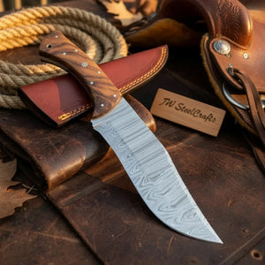 Professional Carving Knife 6 Inch Blade Wooden Handle Tool detail view by JW SteelCrafts