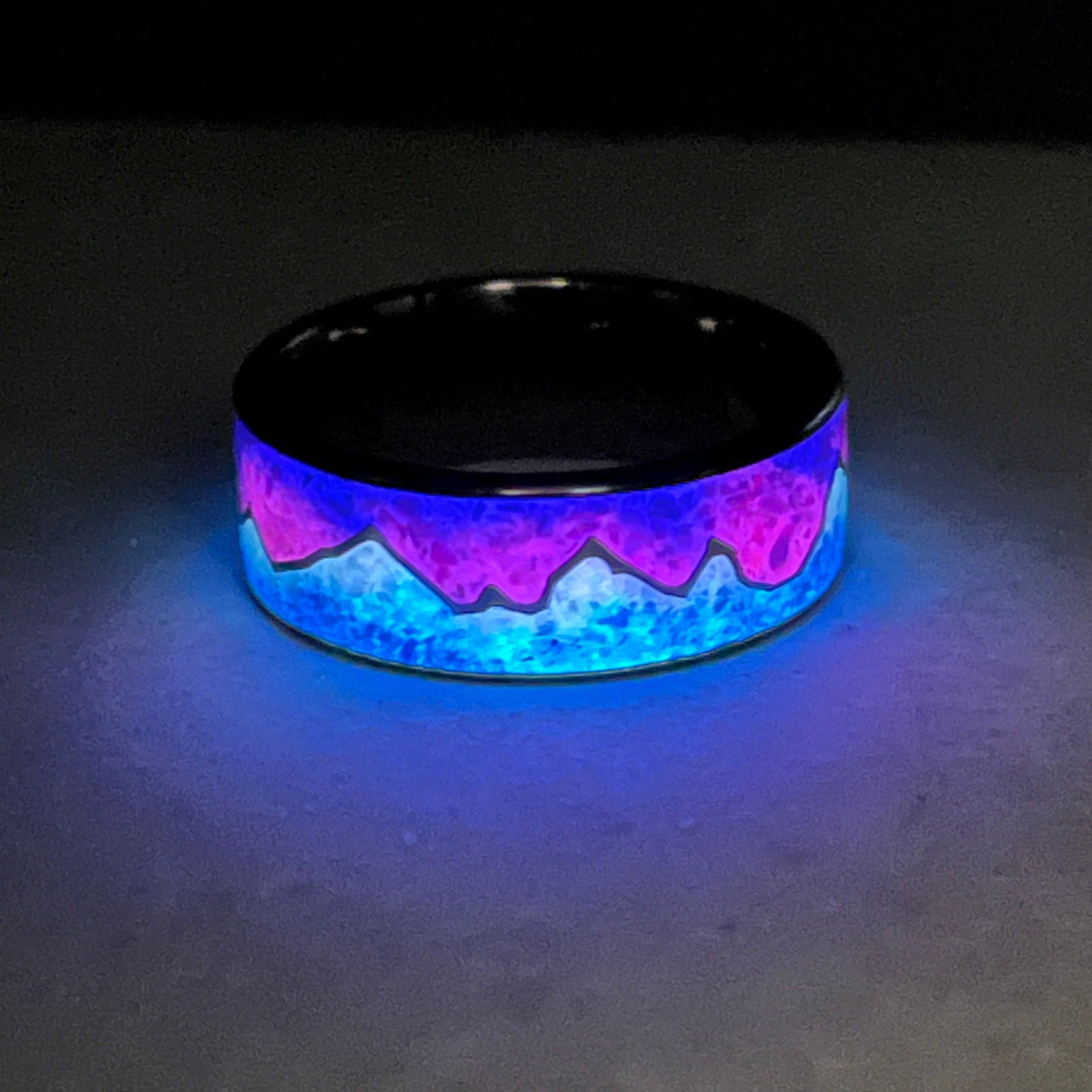 Mountains of Fire & Ice Ring - Titanium Ring by Cotton Street Art Company, handmade jewelry detail photo 4