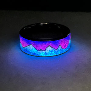 Mountains of Fire & Ice Ring - Titanium Ring by Cotton Street Art Company, handmade jewelry detail photo 4