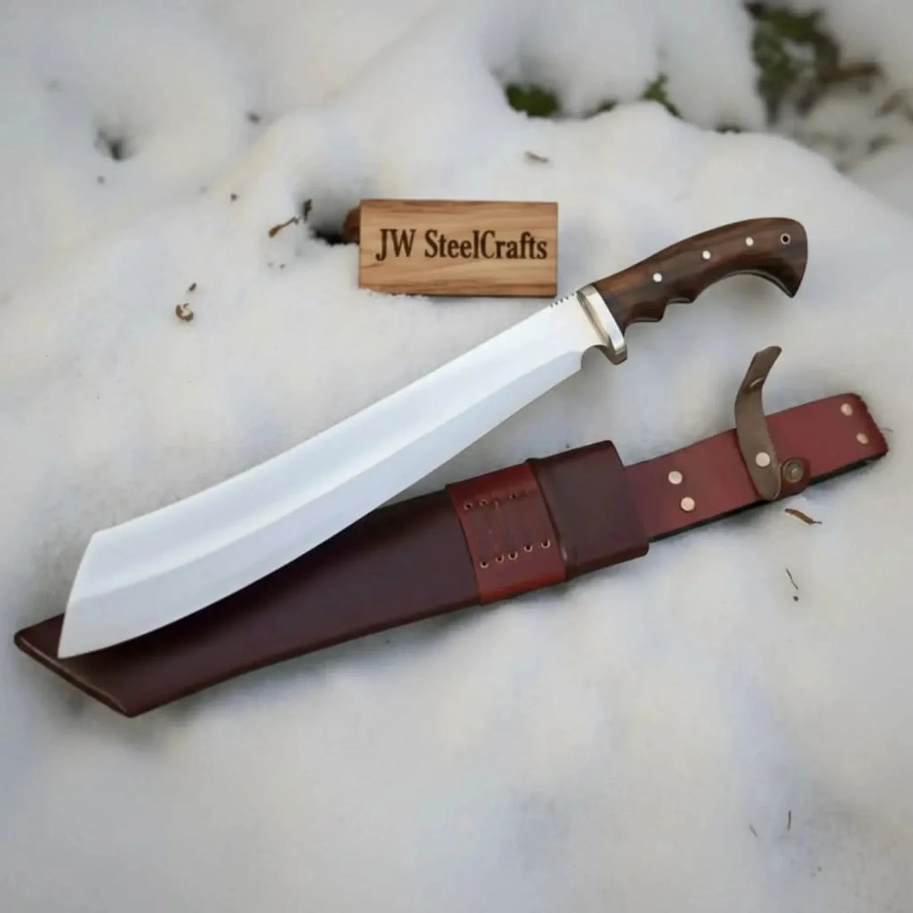 Handmade Survival Bowie Knife 11-Inch High Carbon Steel Blade by JW SteelCrafts