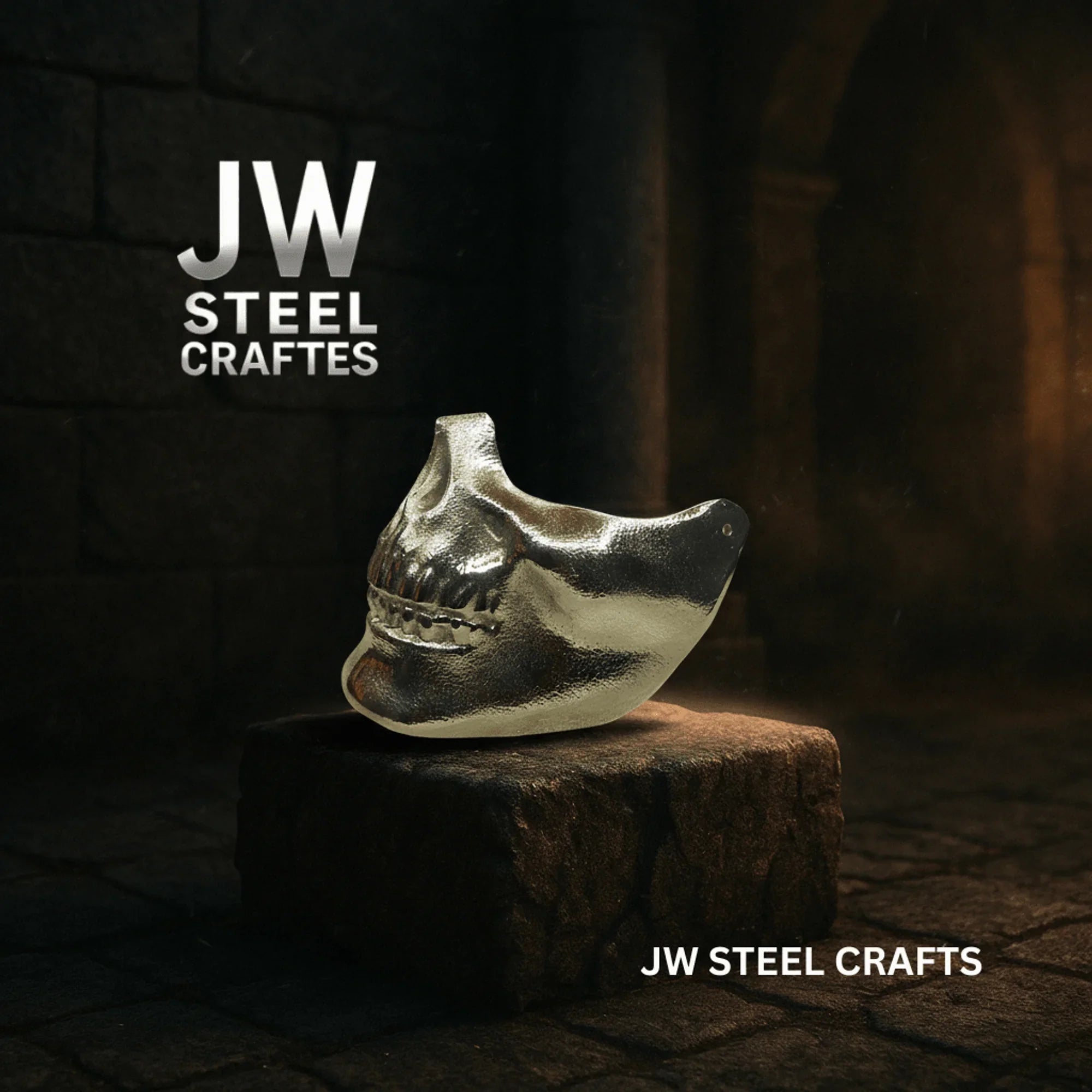 Polished Metal Skull Decor | Handmade Cast Aluminum Skull Sculpture by JW SteelCrafts