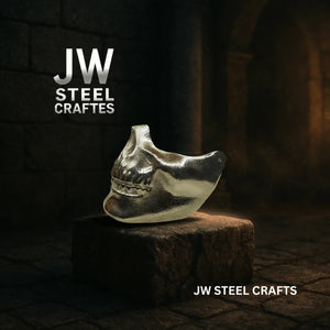 Polished Metal Skull Decor | Handmade Cast Aluminum Skull Sculpture by JW SteelCrafts