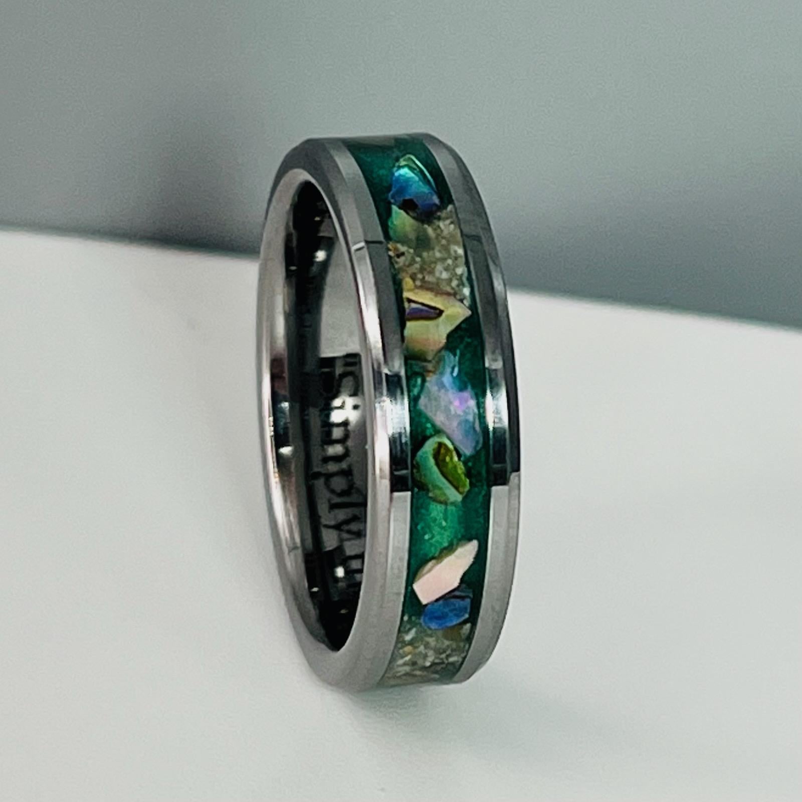 The Abalone & Ashes Memorial Ring by Cotton Street Art Company, handmade jewelry main product photo
