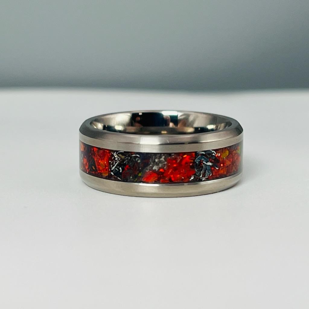 The Cosmic Phoenix Memorial Ring by Cotton Street Art Company, handmade jewelry detail photo 3