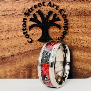 The Cosmic Phoenix Memorial Ring by Cotton Street Art Company, handmade jewelry detail photo 4