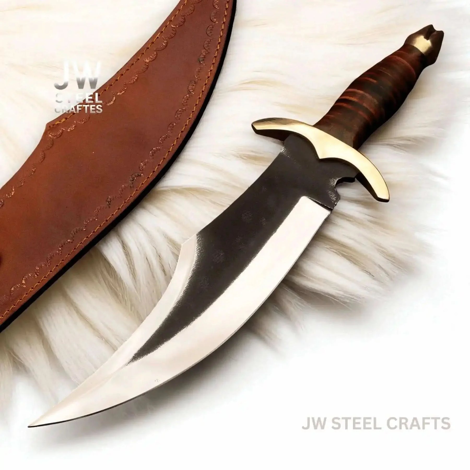 Handmade Frontier Bowie Knife with 13 Inch High Carbon Blade by JW SteelCrafts