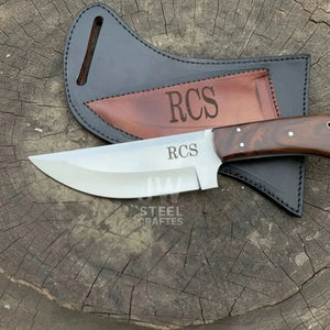 Custom Engraved Stainless Steel Outdoor Knife with Walnut Handle | JW SteelCrafts by JW SteelCrafts