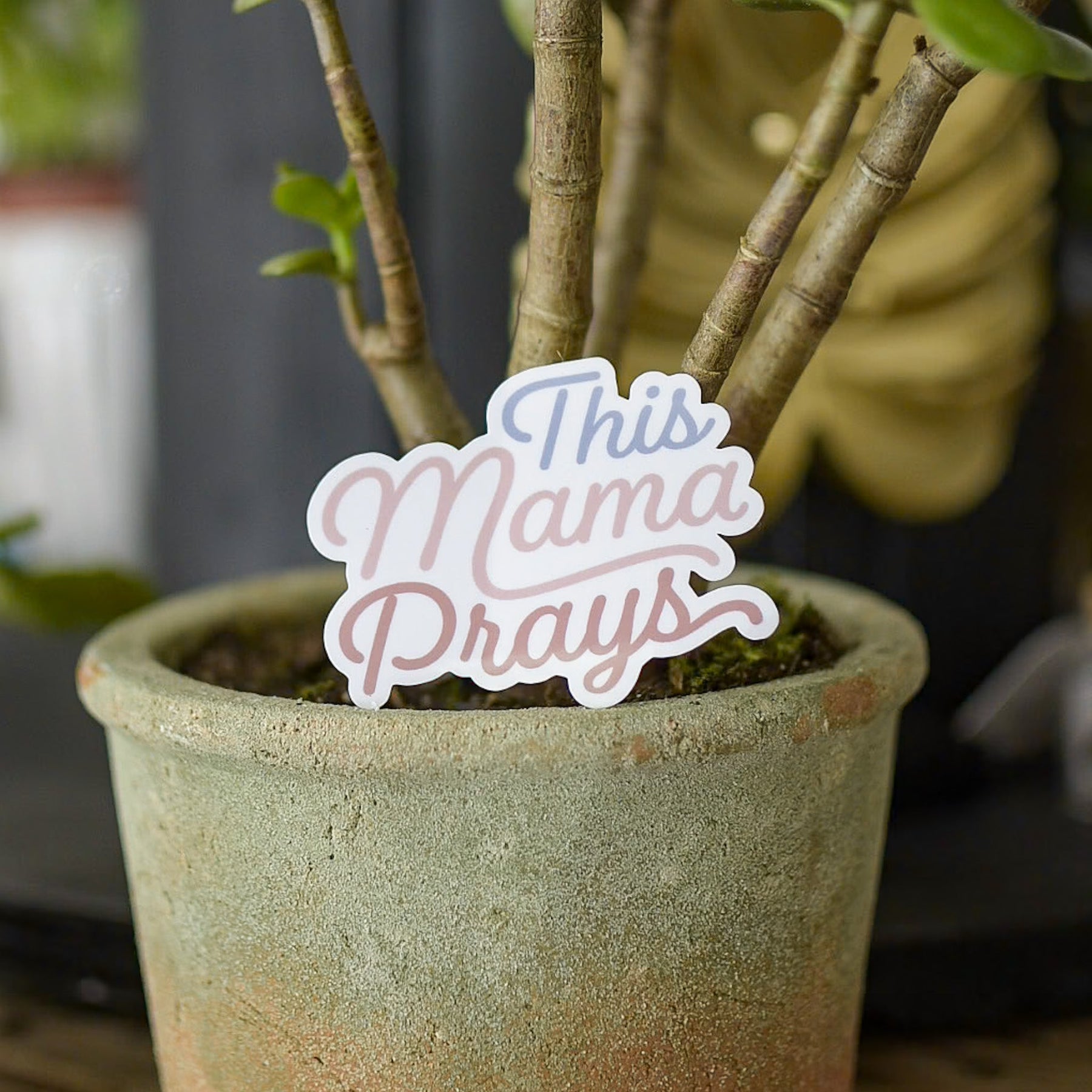 This Mama Prays - Sticker by Still Magnolia, vinyl decal detail photo 3