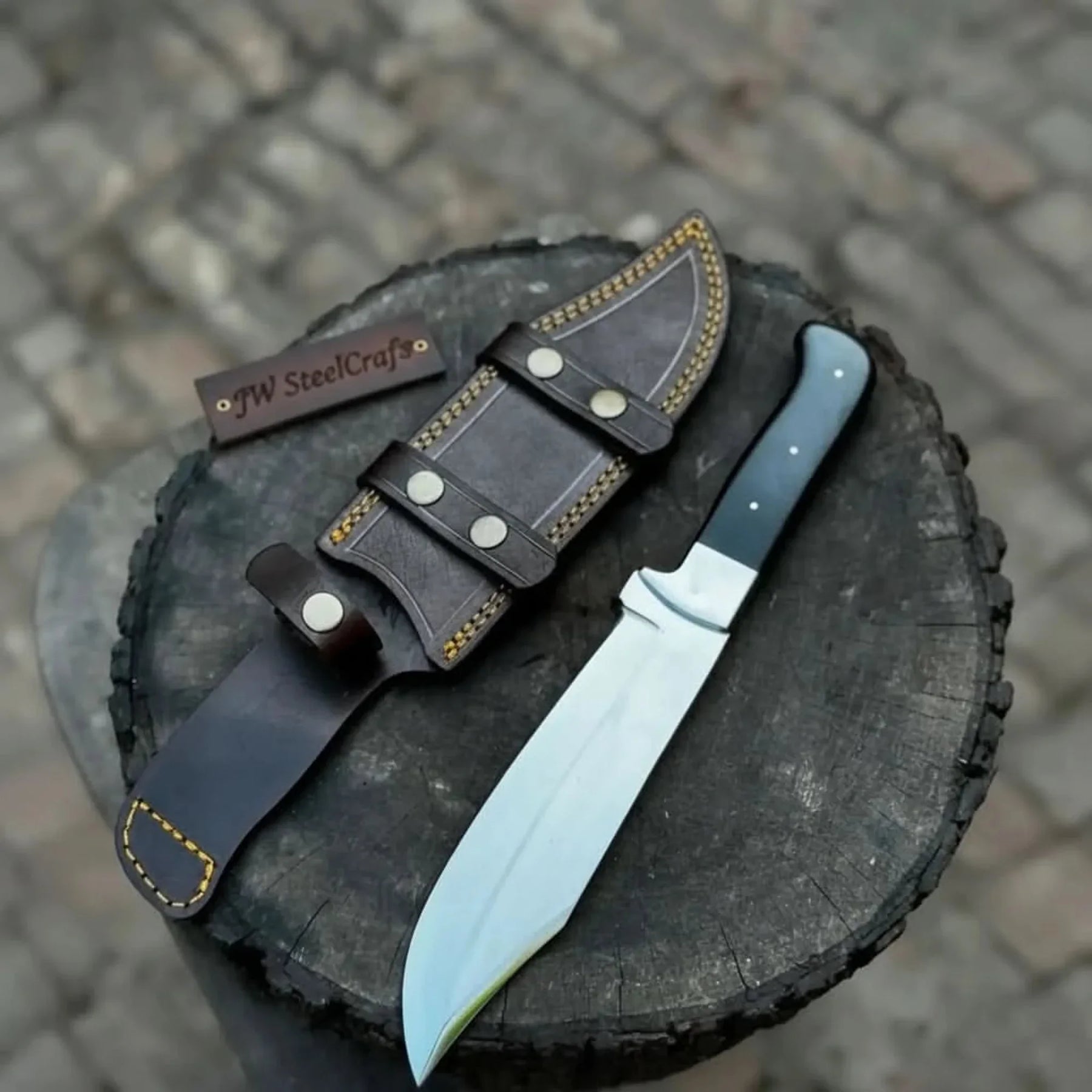 Handmade Frontier Bowie Knife J2 Steel Clip Point with Micarta Handle by JW SteelCrafts