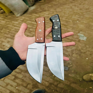Fixed Blade Hunting Knife – Walnut Wood / Ram Horn Handle Options by JW SteelCrafts