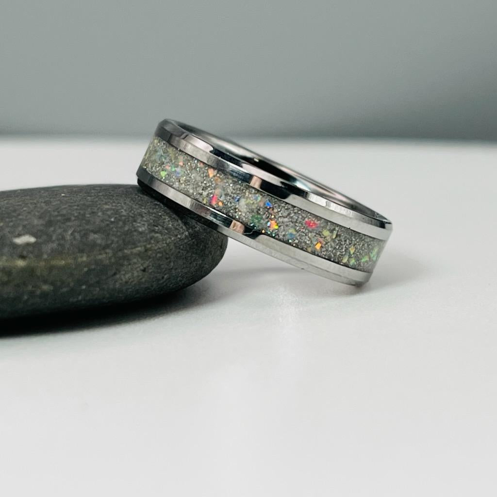 Diamond Sparkle Memorial Ring by Cotton Street Art Company, handmade jewelry detail photo 6