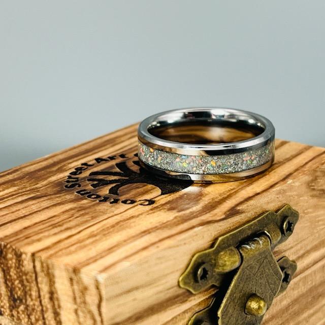 Diamond Sparkle Memorial Ring by Cotton Street Art Company, handmade jewelry detail photo 5
