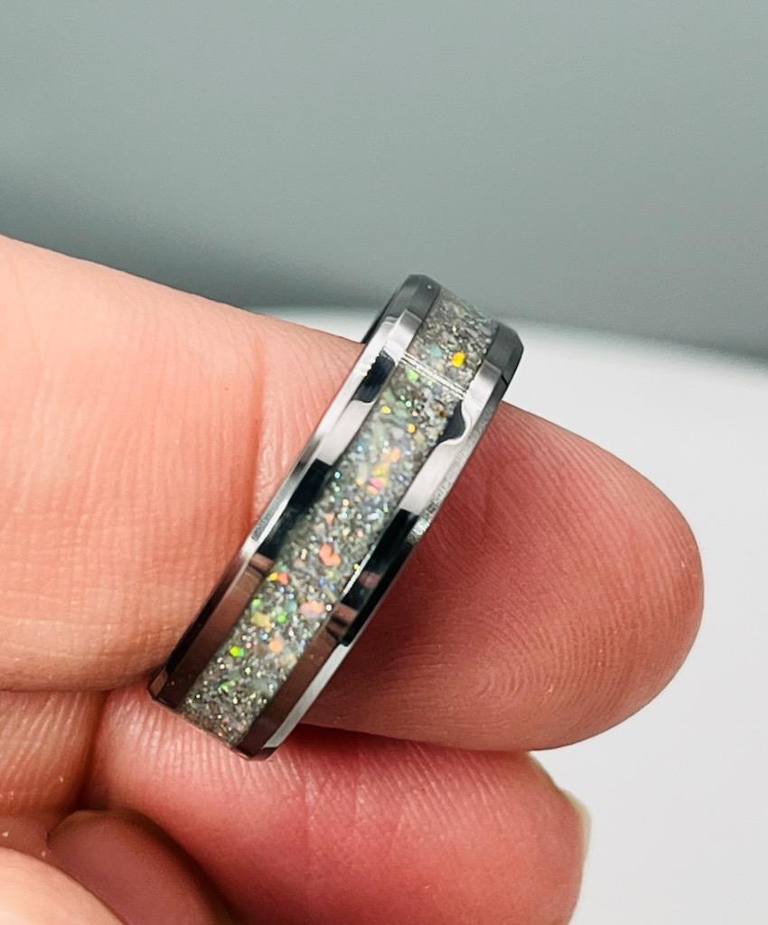 Diamond Sparkle Memorial Ring by Cotton Street Art Company, handmade jewelry detail photo 2