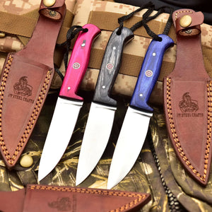 Handmade Fixed Blade Stainless Steel Skinning Hunting Knife 8" Mirror Polished Carbon Steel Drop Point by JW SteelCrafts
