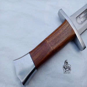 Wolfsteel Guard Seax 13" Handmade Carbon Steel Blade with Cross Guard detail view by JW SteelCrafts