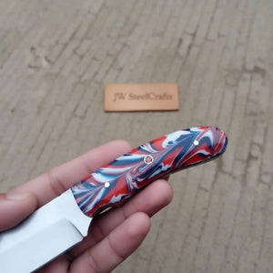 Handmade Skinner Knife Resin Handle Fixed Blade Hunting Knife JW SteelCrafts detail view by JW SteelCrafts