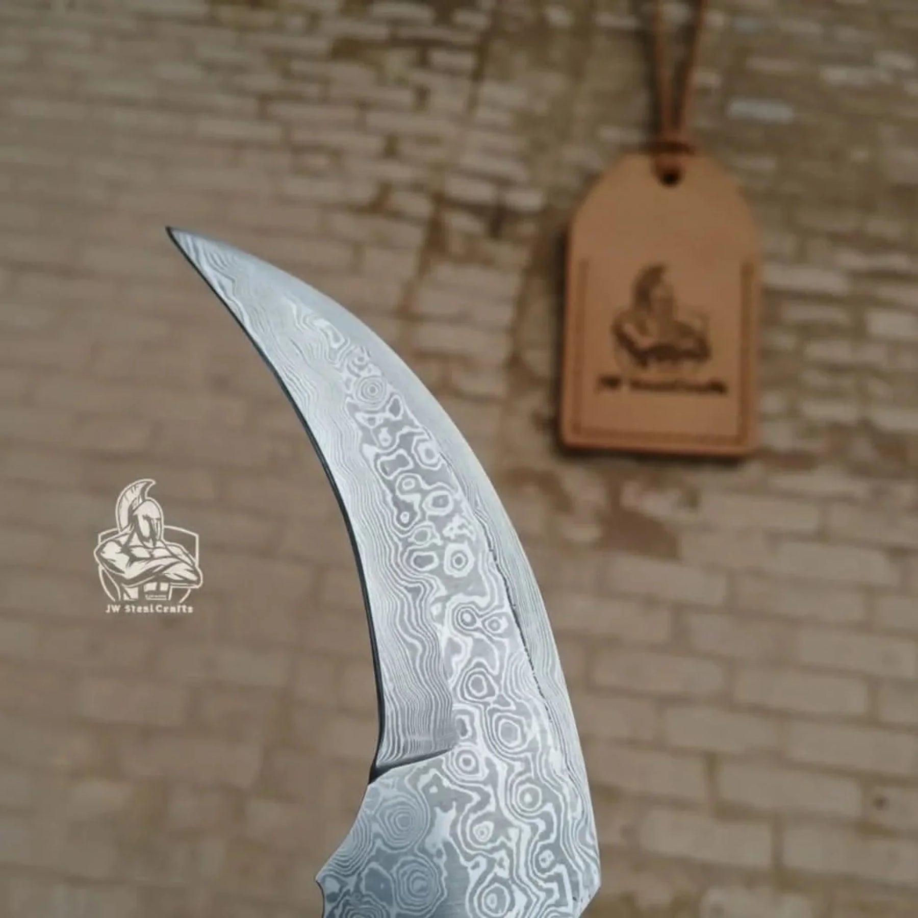 Custom Hand Forged Du Hoc Karambit Knife detail view by JW SteelCrafts