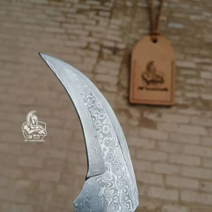 Custom Hand Forged Du Hoc Karambit Knife detail view by JW SteelCrafts