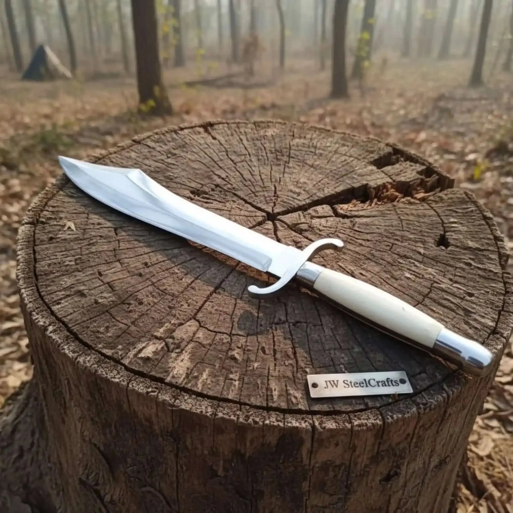 Handmade Sheffield Style Bowie Knife with High Polished Clip Point Blade by JW SteelCrafts