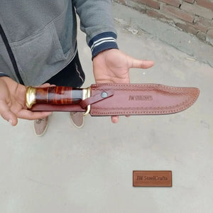 Handmade Sheffield Clip Point Bowie Knife with Damascus Steel Blade | JW SteelCrafts detail view by JW SteelCrafts