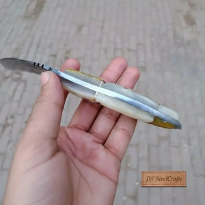 Handmade Custom Du Hoc Karambit Knife. detail view by JW SteelCrafts